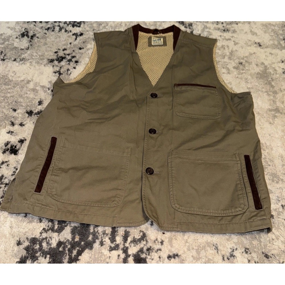Vintage TravelSmith Men's Vest Size Large Fishing/Photography Brown